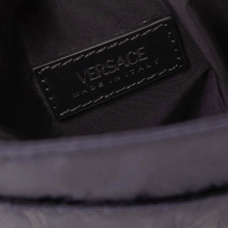 NEW $720 VERSACE Navy Heritage BAROCCO JACQUARD TECH Silver MEDUSA Crossbody BAG