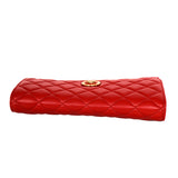 NEW $1,325 VERSACE Red Quilted Lambskin Leather GOLD MEDUSA HEAD LOGO WOC BAG