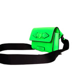 NEW $995 VERSACE Men's Neon Lime Rubberized MEDUSA BIGGIE LOGO Belt/Sling BAG