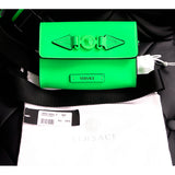 NEW $995 VERSACE Men's Neon Lime Rubberized MEDUSA BIGGIE LOGO Belt/Sling BAG