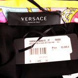 38 NEW $3,095 VERSACE Ventagli FAN LOGO PRINT Zip Front SILK JERSEY Shirt DRESS