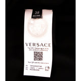 38 NEW $3,095 VERSACE Ventagli FAN LOGO PRINT Zip Front SILK JERSEY Shirt DRESS