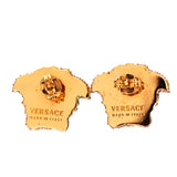 NEW $445 VERSACE GoldTone Brass Palazzo MEDUSA HEAD Crystal Embellished EARRINGS