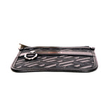 NEW $295 VERSACE Black Gray Coated Canvas LA GRECA Coin MODULAR POUCH Travel BAG