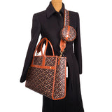 NEW $425 VERSACE RUNWAY Cognac Nylon Leather LOGO LA GRECA Embroidered BAG STRAP