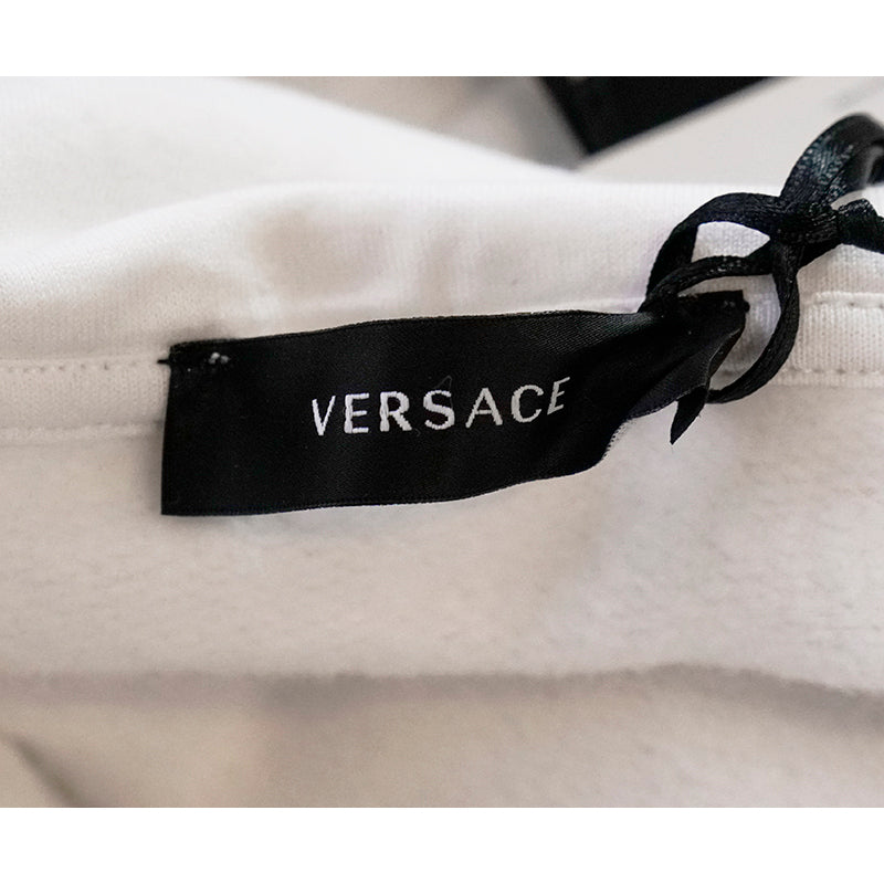 2/3XL NEW $800 VERSACE Men White MEDUSA LOGO BAROQUE HOODIE Embroidered SWEATSHIRT