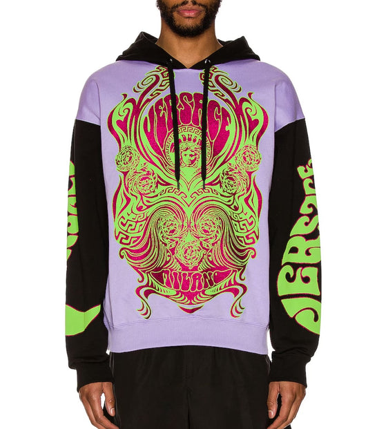 M NEW $1925 VERSACE MUSIC COLLECTION Mens Orchid Lilac MEDUSA Hoodie SWEATSHIRT