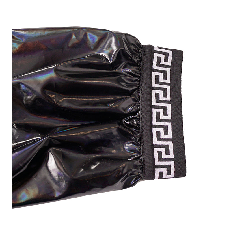 2XL NEW $1150 VERSACE Men's Active Performance Pro Black HOLOGRAHIC Track JACKET