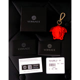 NEW $125 VERSACE RUNWAY Red Rubber LA MEDUSA LOGO KEY CHAIN Tresor De La Mer NIB