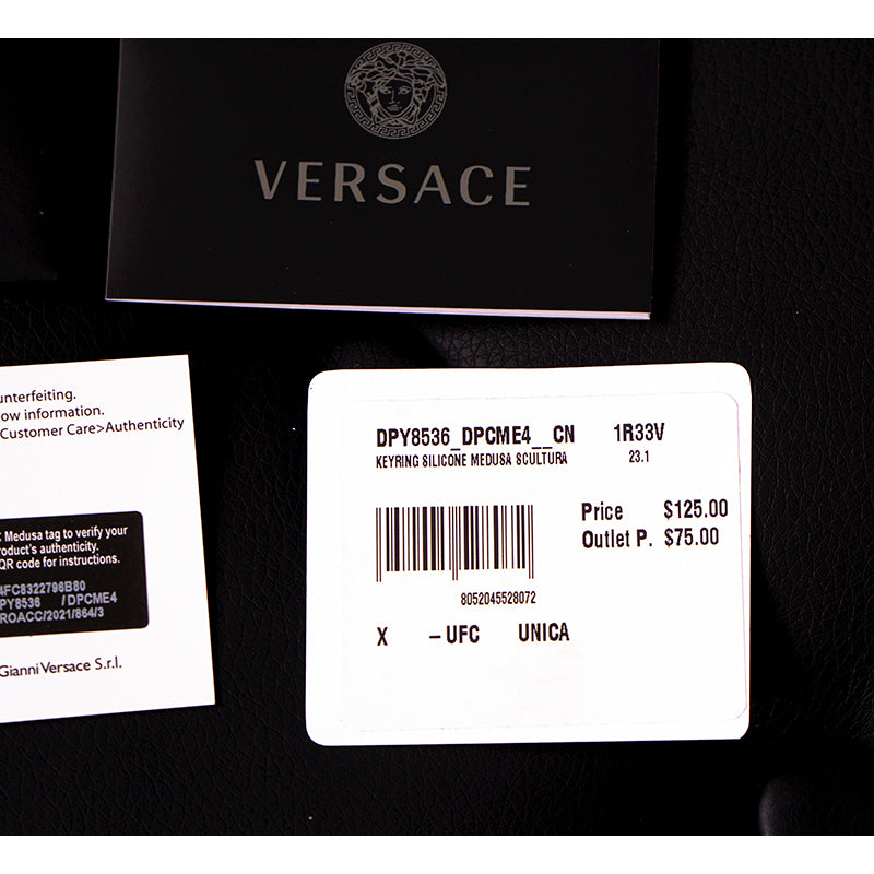 NEW $125 VERSACE RUNWAY Red Rubber LA MEDUSA LOGO KEY CHAIN Tresor De La Mer NIB