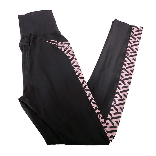 sz 1 XS NEW $525 VERSACE Black PINK LA GRECA Jersey Sport Pants Workout LEGGINGS