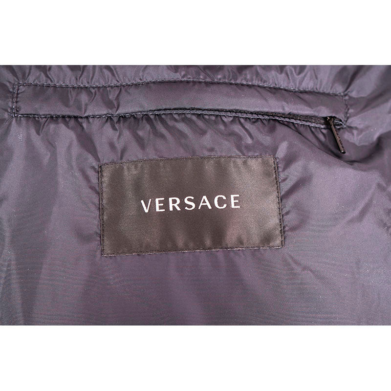 52 US L NEW $1500 VERSACE Men REMOVABLE ARMS GRECA LOGO Down-Fill PUFFER JACKET