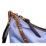 NEW $1,250 VERSACE Blue Nylon GOLD MEDUSA LOGO Hobo BAG w/ REUSABLE GRECA STRAP