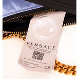 NEW $1,250 VERSACE Blue Nylon GOLD MEDUSA LOGO Hobo BAG w/ REUSABLE GRECA STRAP