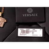 NEW $775 VERSACE Gold Tone Brass CRYSTAL-Embellished LARGE MEDUSA Charm BRACELET