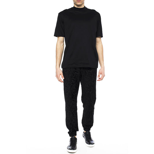 2XL NEW $975 VERSACE Men's Black Velvet/Velour Baroque LOGO Sporty JOGGER PANTS
