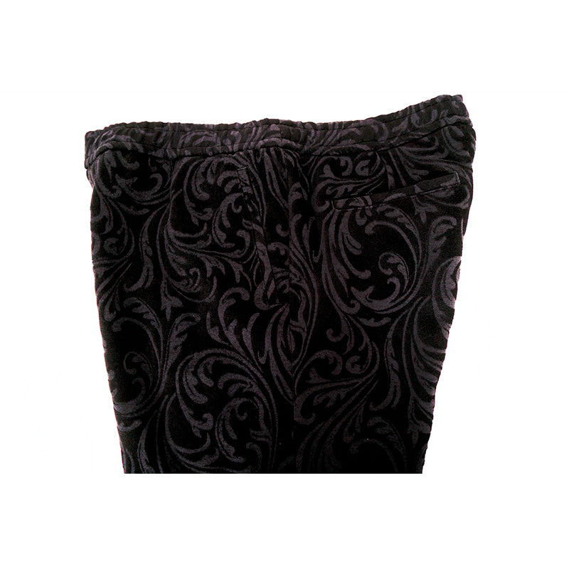 2XL NEW $975 VERSACE Men's Black Velvet/Velour Baroque LOGO Sporty JOGGER PANTS