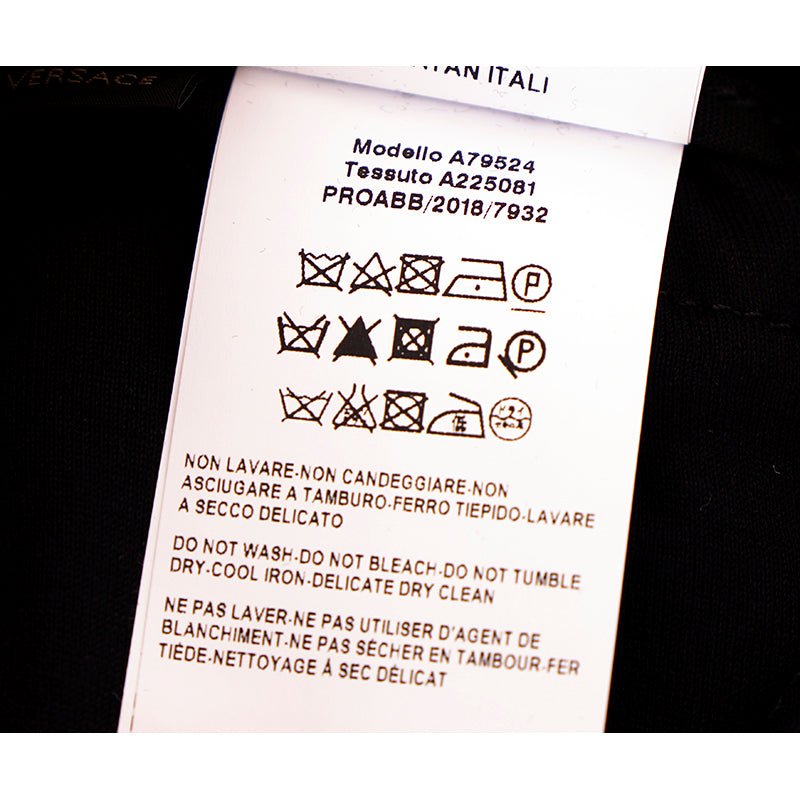 2XL NEW $975 VERSACE Men's Black Velvet/Velour Baroque LOGO Sporty JOGGER PANTS