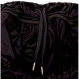 2XL NEW $975 VERSACE Men's Black Velvet/Velour Baroque LOGO Sporty JOGGER PANTS