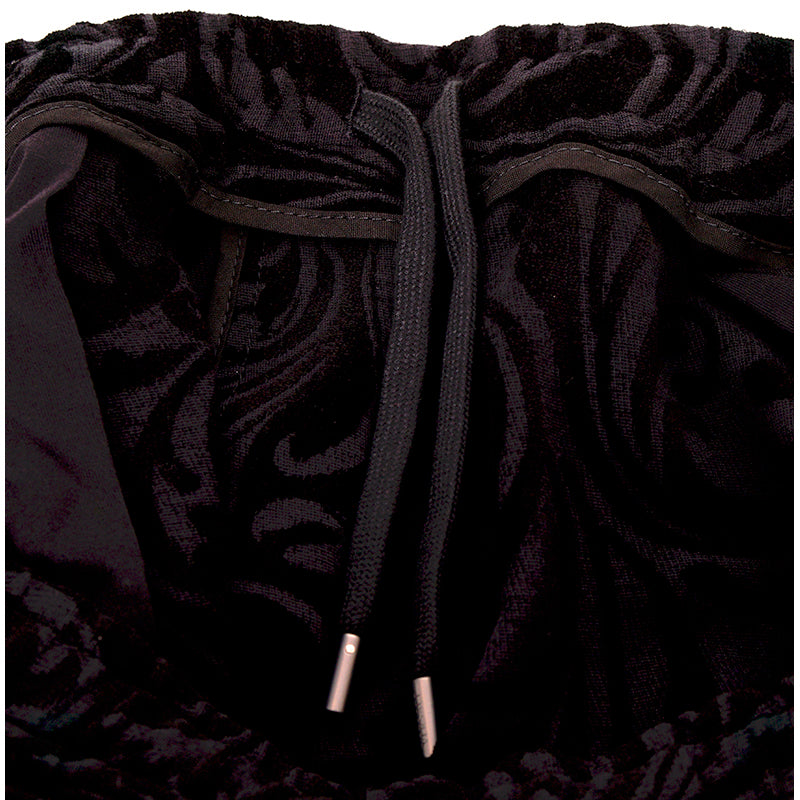 2XL NEW $975 VERSACE Men's Black Velvet/Velour Baroque LOGO Sporty JOGGER PANTS