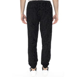2XL NEW $975 VERSACE Men's Black Velvet/Velour Baroque LOGO Sporty JOGGER PANTS