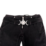 28/29/32 NEW $1375 VERSACE Black Dyed Denim BIGGIE LOGO MEDUSA '95 BELT Low Rise JEANS