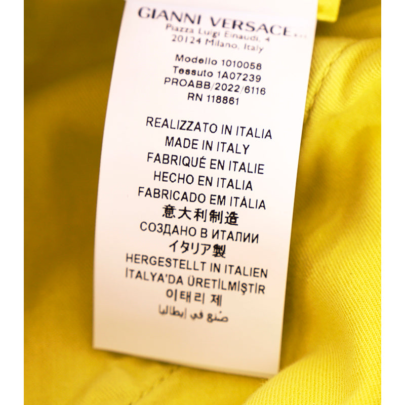 27 & 29 NEW $1675 VERSACE RUNWAY Woman's Acid Yellow Bleach Denim Cargo Pocket JEANS