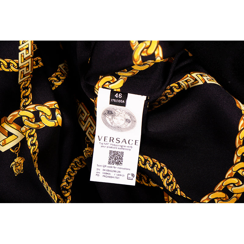 46 US 10 NEW $3190 VERSACE Woman Black 100% WOOL Belted COAT - LOGO PRINT LINING
