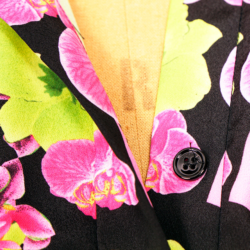 40 NEW $4,595 VERSACE Runway Black PINK ORCHID LOGO PRINT Shirt Pleated DRESS