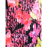 40 NEW $4,875 VERSACE Runway Black PINK ORCHID LOGO PRINT Shirt Midi DRESS
