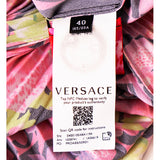 40 NEW $4,875 VERSACE Runway Black PINK ORCHID LOGO PRINT Shirt Midi DRESS