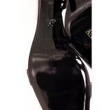 sz 37/37.5/38.5/39/39.5 NEW $1,275 VERSACE Black Leather LOGO SAFETY PIN Stiletto 108 SANDALS HEELS