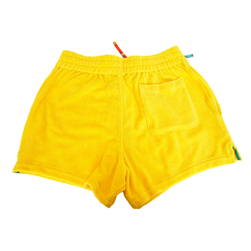 3 US XS NEW $550 VERSACE Men's Yellow TERRY CLOTH Royalty Baroque SWIM SHORTS