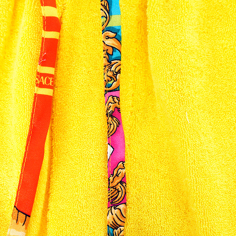 3 US XS NEW $550 VERSACE Men's Yellow TERRY CLOTH Royalty Baroque SWIM SHORTS