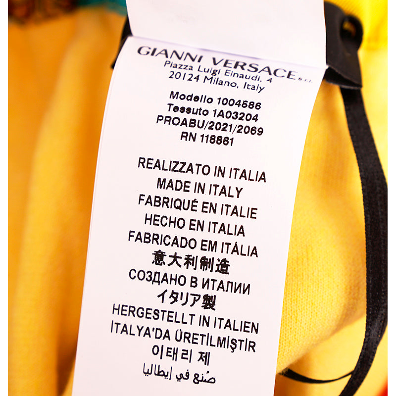 3 US XS NEW $550 VERSACE Men's Yellow TERRY CLOTH Royalty Baroque SWIM SHORTS