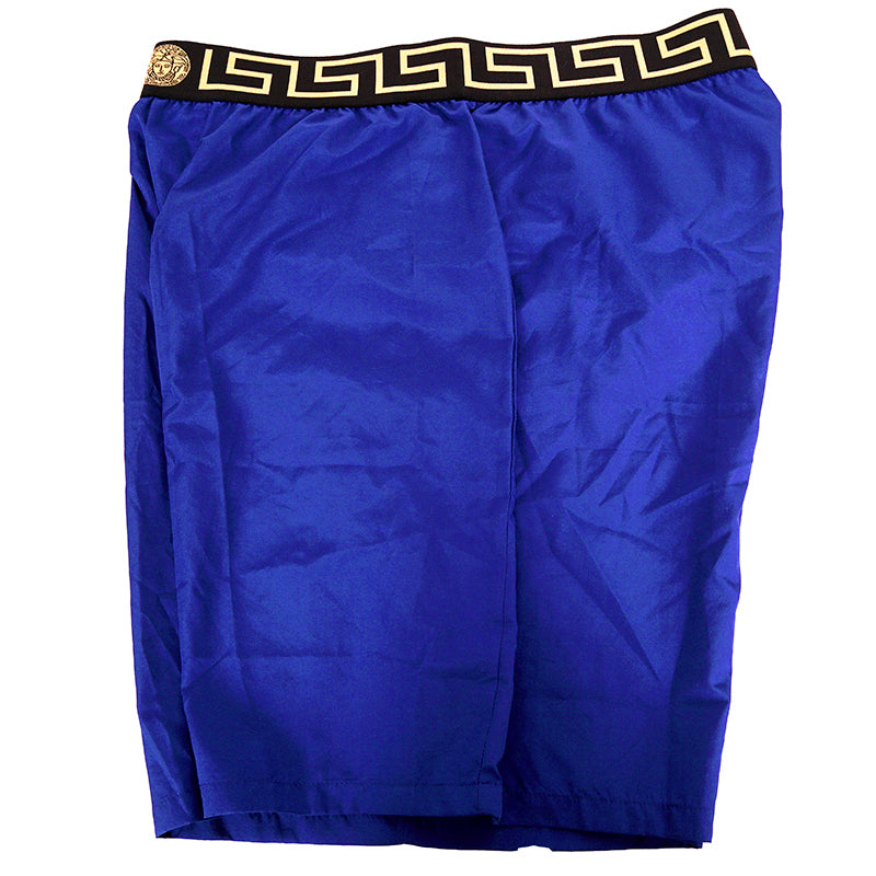 5 US L NEW $395 VERSACE Men's Blue BAROCCO FLORAL PRINT MESH LINING SWIM SHORTS