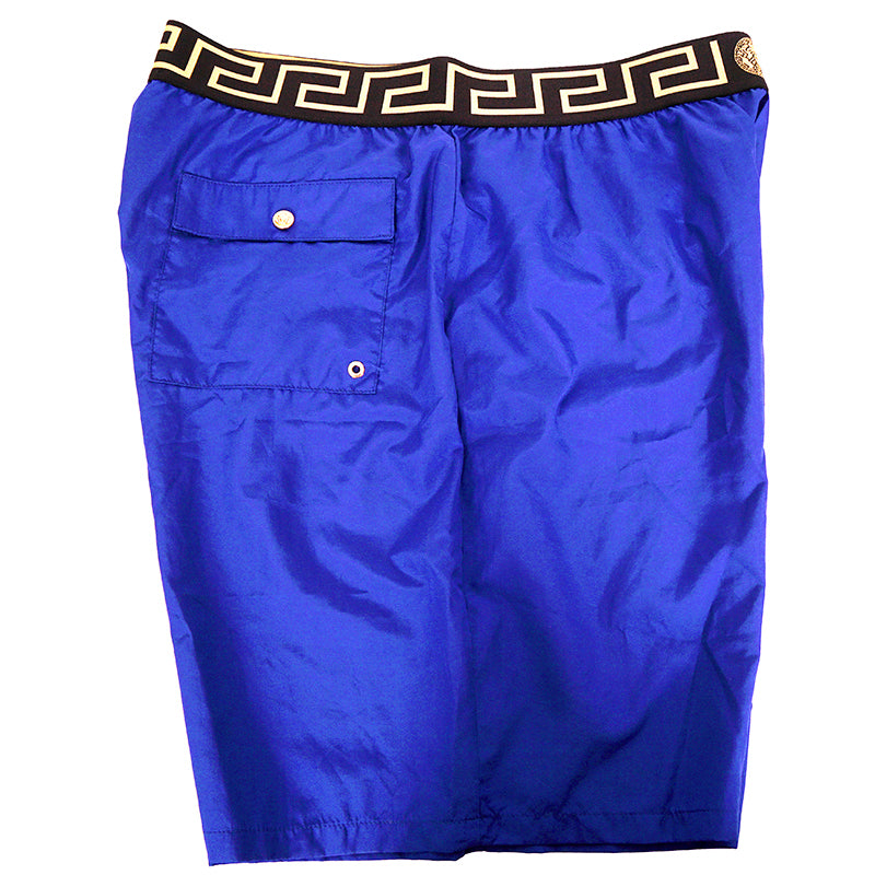 5 US L NEW $395 VERSACE Men's Blue BAROCCO FLORAL PRINT MESH LINING SWIM SHORTS