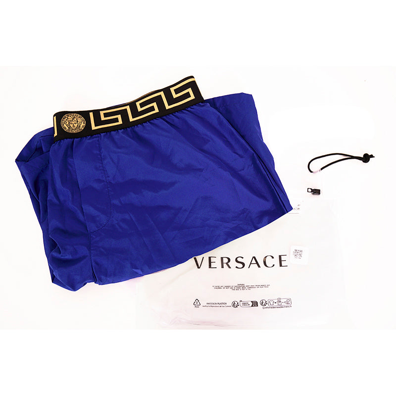 5 US L NEW $395 VERSACE Men's Blue BAROCCO FLORAL PRINT MESH LINING SWIM SHORTS