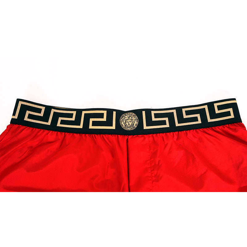 3 & 7 NEW $375 VERSACE Men's Red BAROCCO FLORAL PRINT MESH LINING SWIM SHORTS