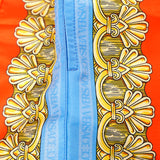 5/6 US L/XL NEW $575 VERSACE Men's Orange Yellow BAROCCO GODDESS PRINT SWIM SHORTS