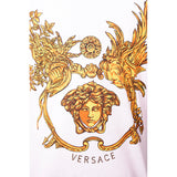 sz XS/3XL NEW $900 VERSACE Men's White MEDUSA CRYSTAL BAROQUE LOGO Crew Neck T-SHIRT