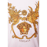 sz XS/3XL NEW $900 VERSACE Men's White MEDUSA CRYSTAL BAROQUE LOGO Crew Neck T-SHIRT