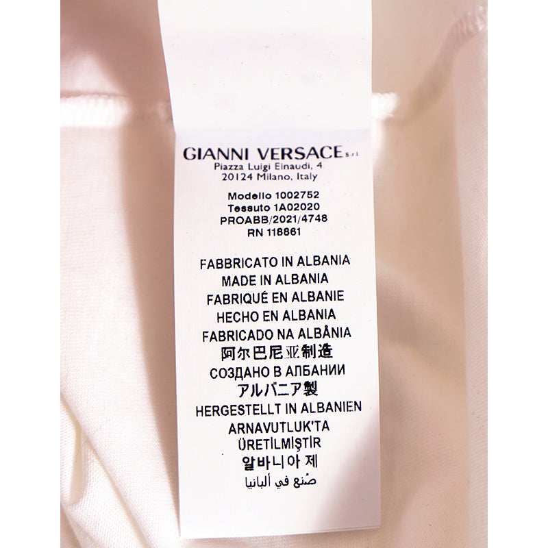 sz XS/3XL NEW $900 VERSACE Men's White MEDUSA CRYSTAL BAROQUE LOGO Crew Neck T-SHIRT
