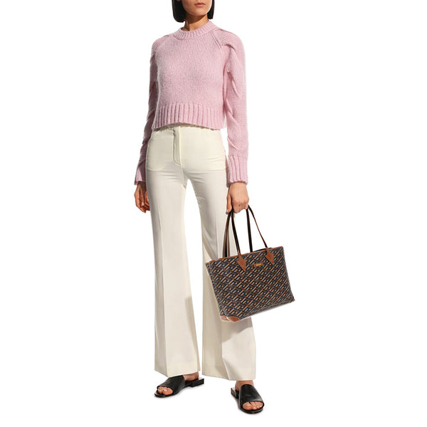NEW $925 VERSACE Caramel LA GRECA Signature Small Open Top TOTE BAG w/ POUCH