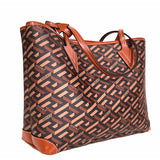 NEW $925 VERSACE Caramel LA GRECA Signature Small Open Top TOTE BAG w/ POUCH