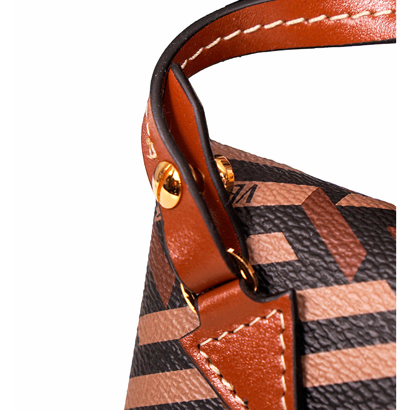 NEW $925 VERSACE Caramel LA GRECA Signature Small Open Top TOTE BAG w/ POUCH