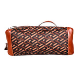 NEW $925 VERSACE Caramel LA GRECA Signature Small Open Top TOTE BAG w/ POUCH