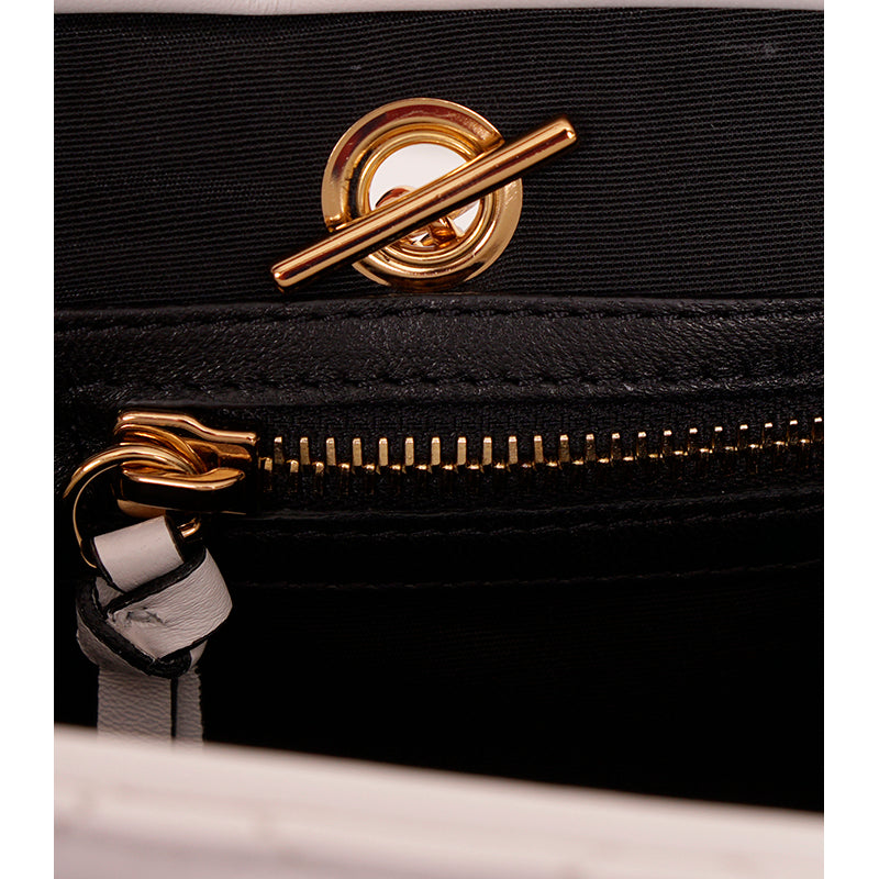 NEW $1800 VERSACE TRIBUTE White Quilted Lamb Leather GOLD MEDUSA HEAD Tote BAG