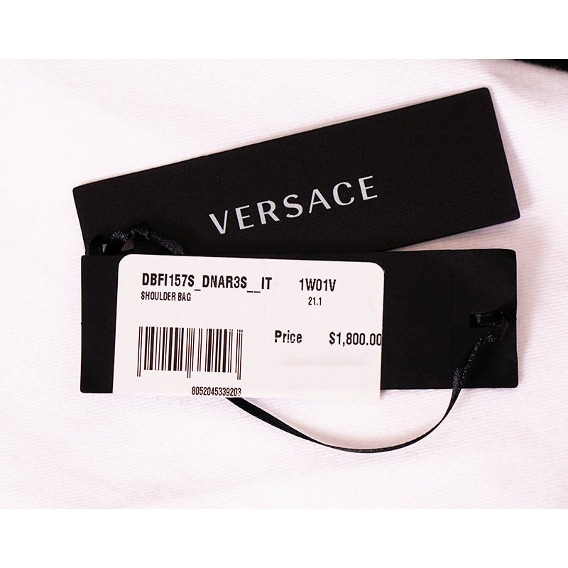 NEW $1800 VERSACE TRIBUTE White Quilted Lamb Leather GOLD MEDUSA HEAD Tote BAG