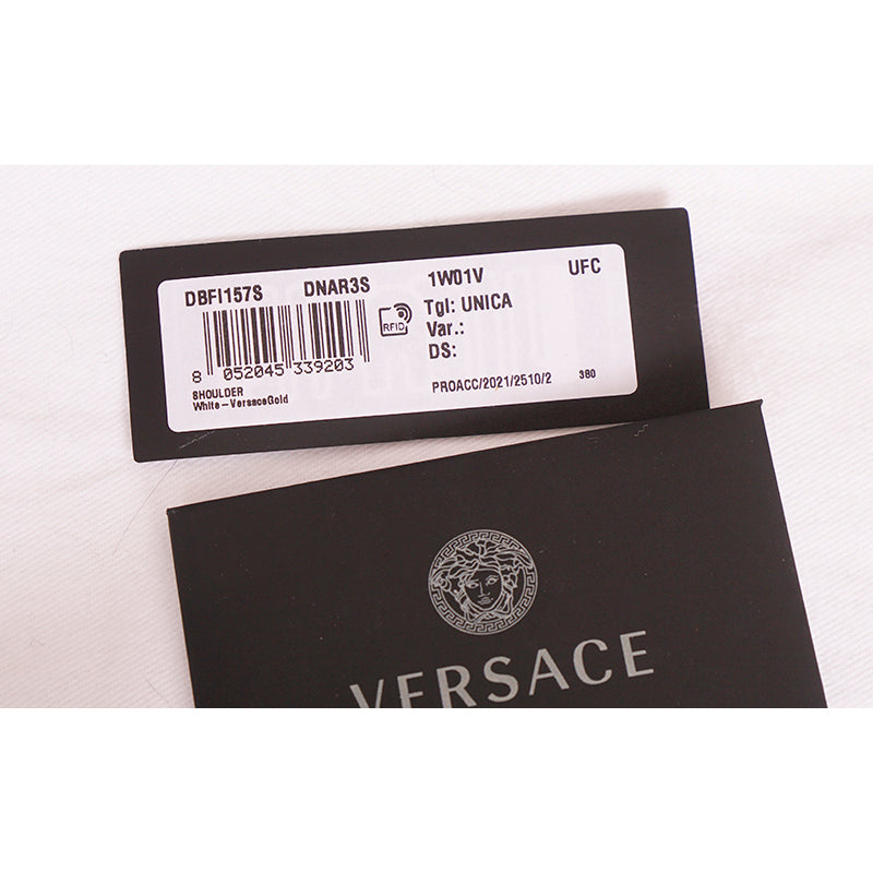 NEW $1800 VERSACE TRIBUTE White Quilted Lamb Leather GOLD MEDUSA HEAD Tote BAG